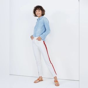 Stovepipe Jeans in Tile White: Tuxedo Stripe Edition